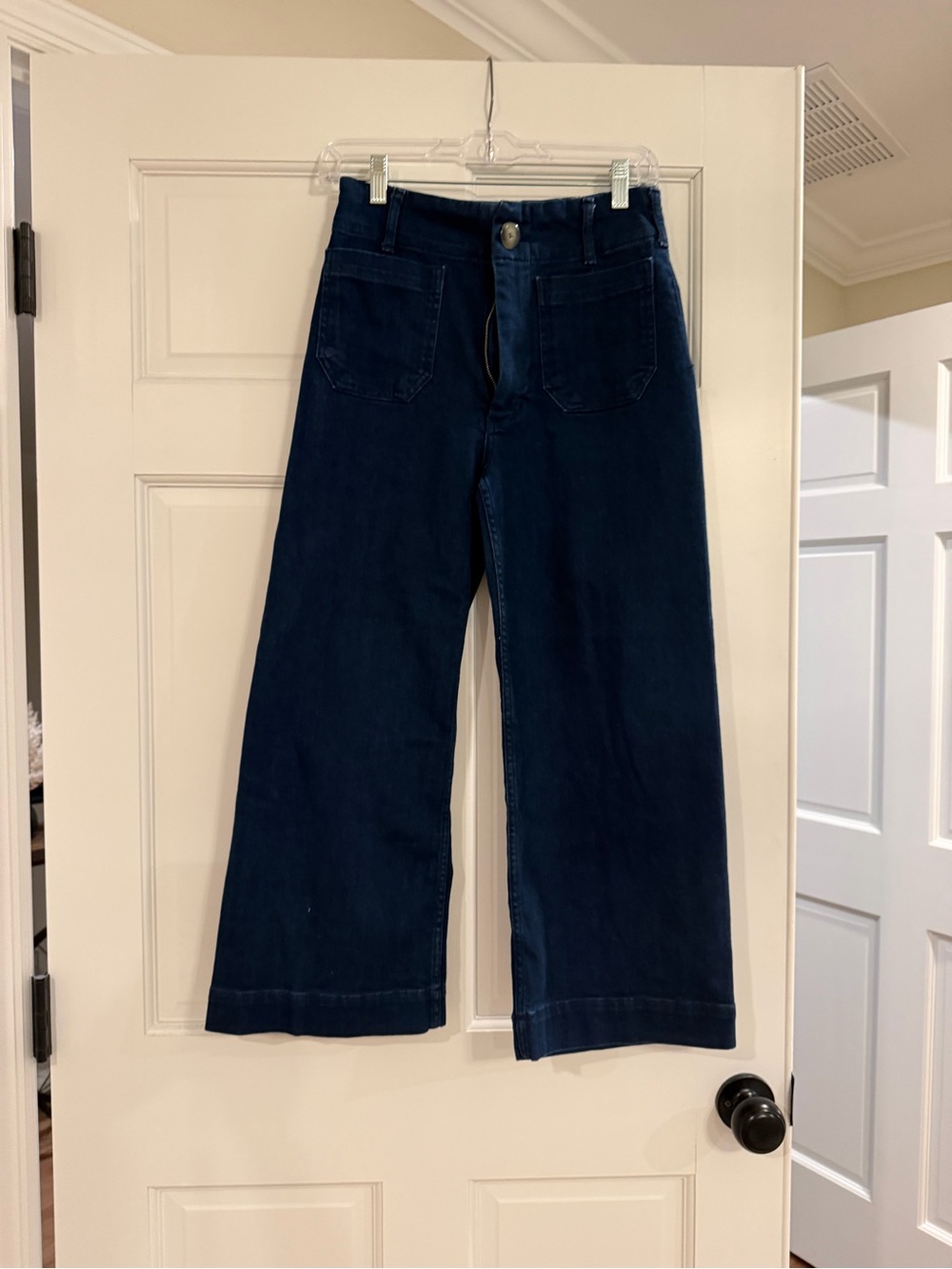 Anthropologie Dark Navy Wide-Leg Jeans